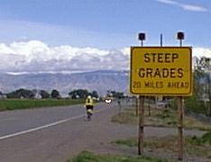 Steep grades 20 miles ahead
